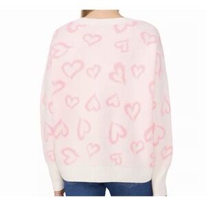 CeCe Pink Heart Valentine's Day Sweater Sz XL New NWT Pullover Crewneck